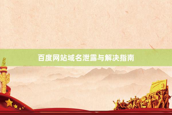 百度网站域名泄露与解决指南
